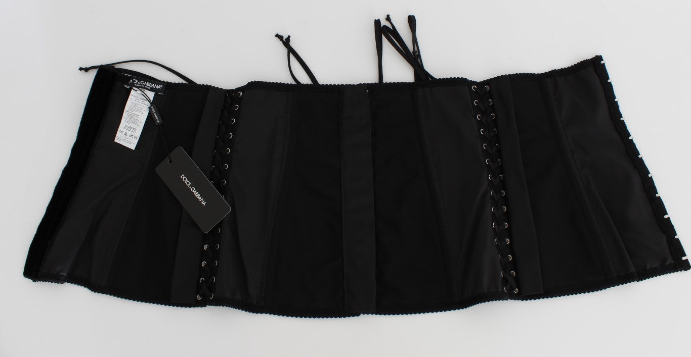 Ceinture corset extensible noire Dolce &amp; Gabbana
