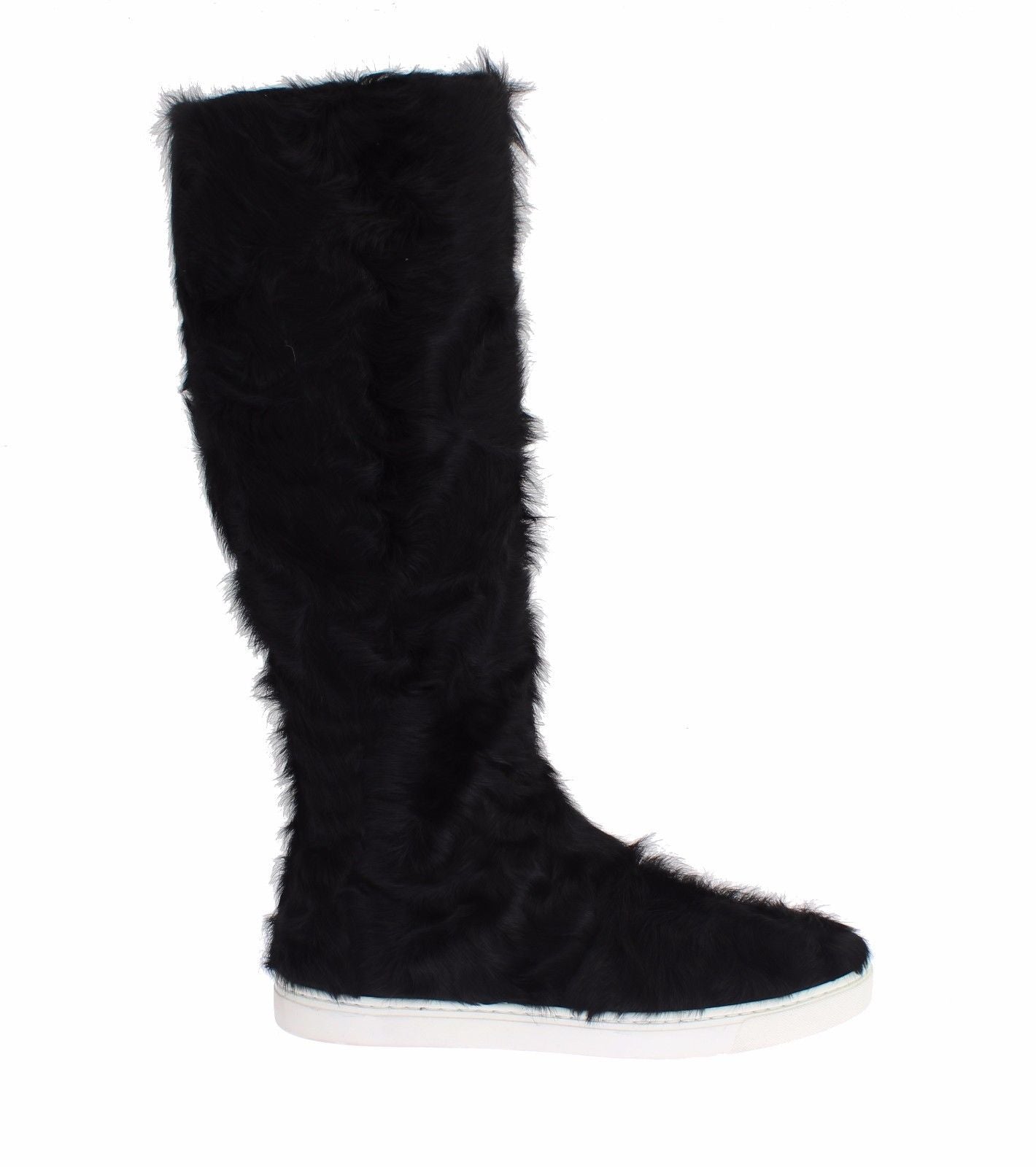 Dolce &amp; Gabbana Schwarze Xiangao-Lederstiefel aus Lammfell