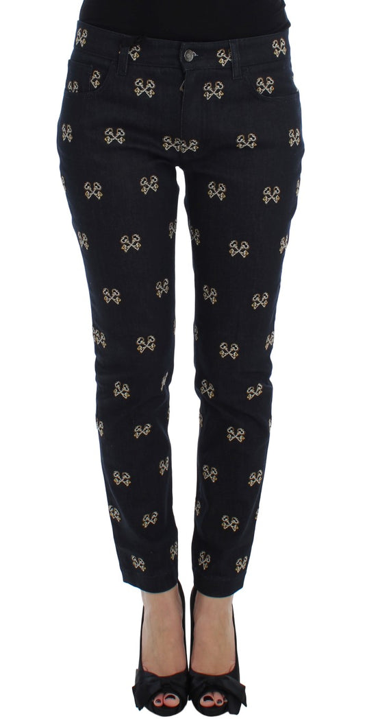Jean slim Kate brodé Blue Key de Dolce &amp; Gabbana
