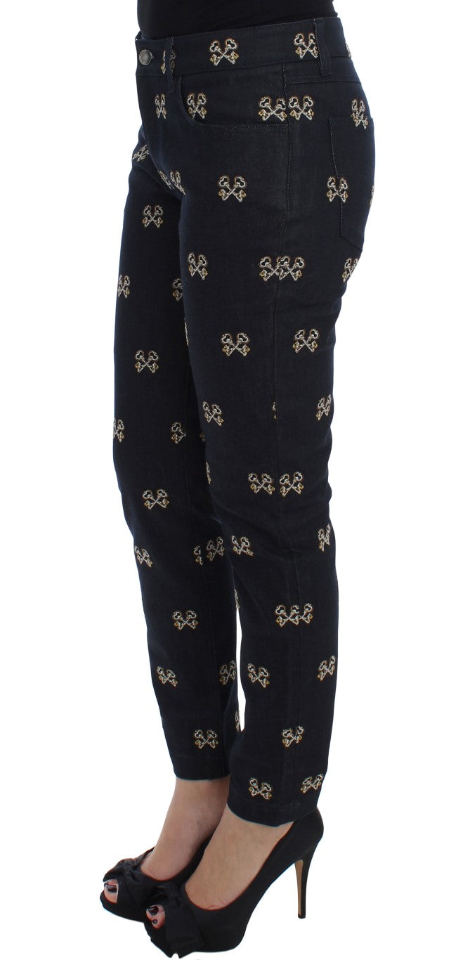 Jean slim Kate brodé Blue Key de Dolce &amp; Gabbana