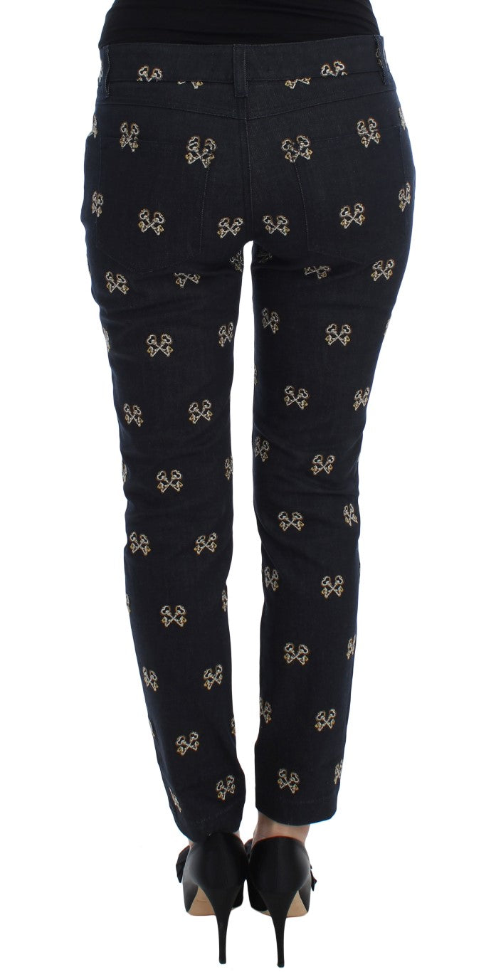 Jean slim Kate brodé Blue Key de Dolce &amp; Gabbana