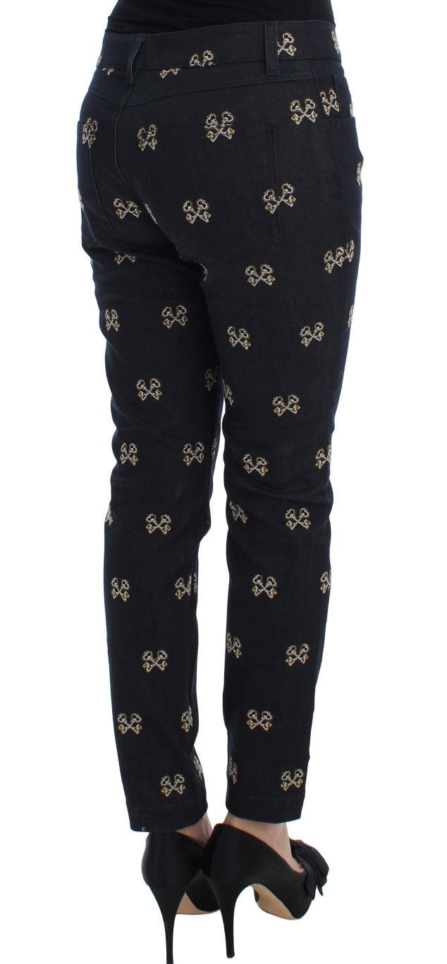Jean slim Kate brodé Blue Key de Dolce &amp; Gabbana