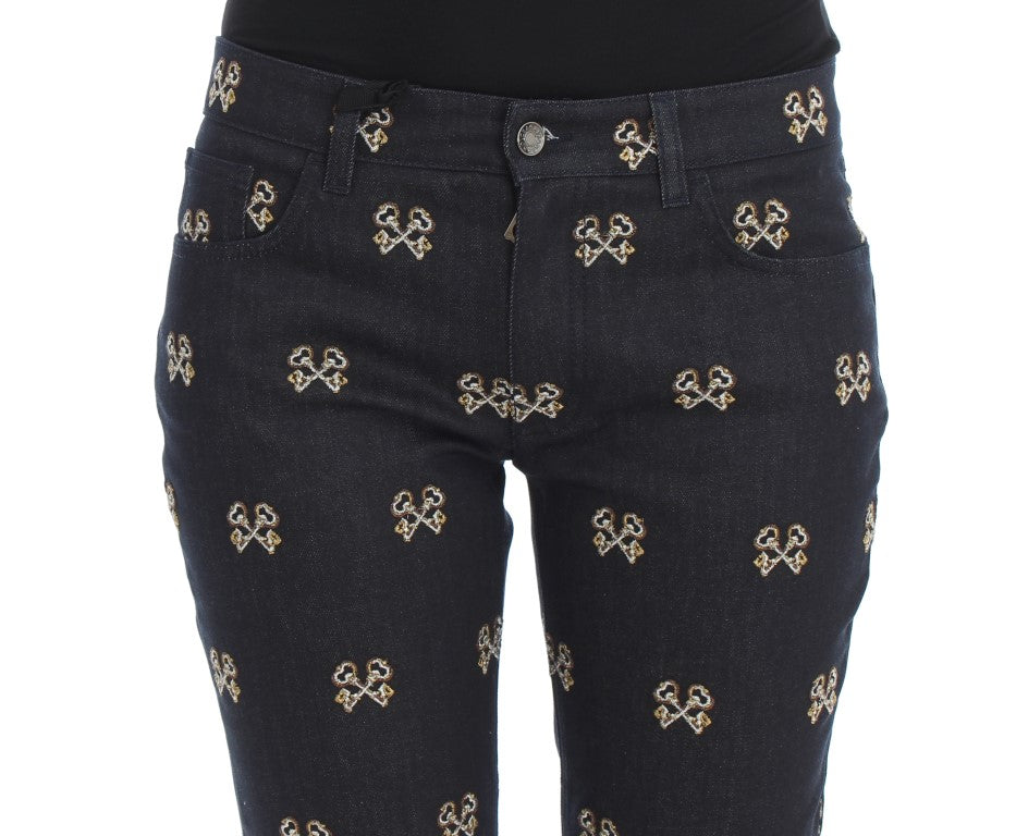 Jean slim Kate brodé Blue Key de Dolce &amp; Gabbana