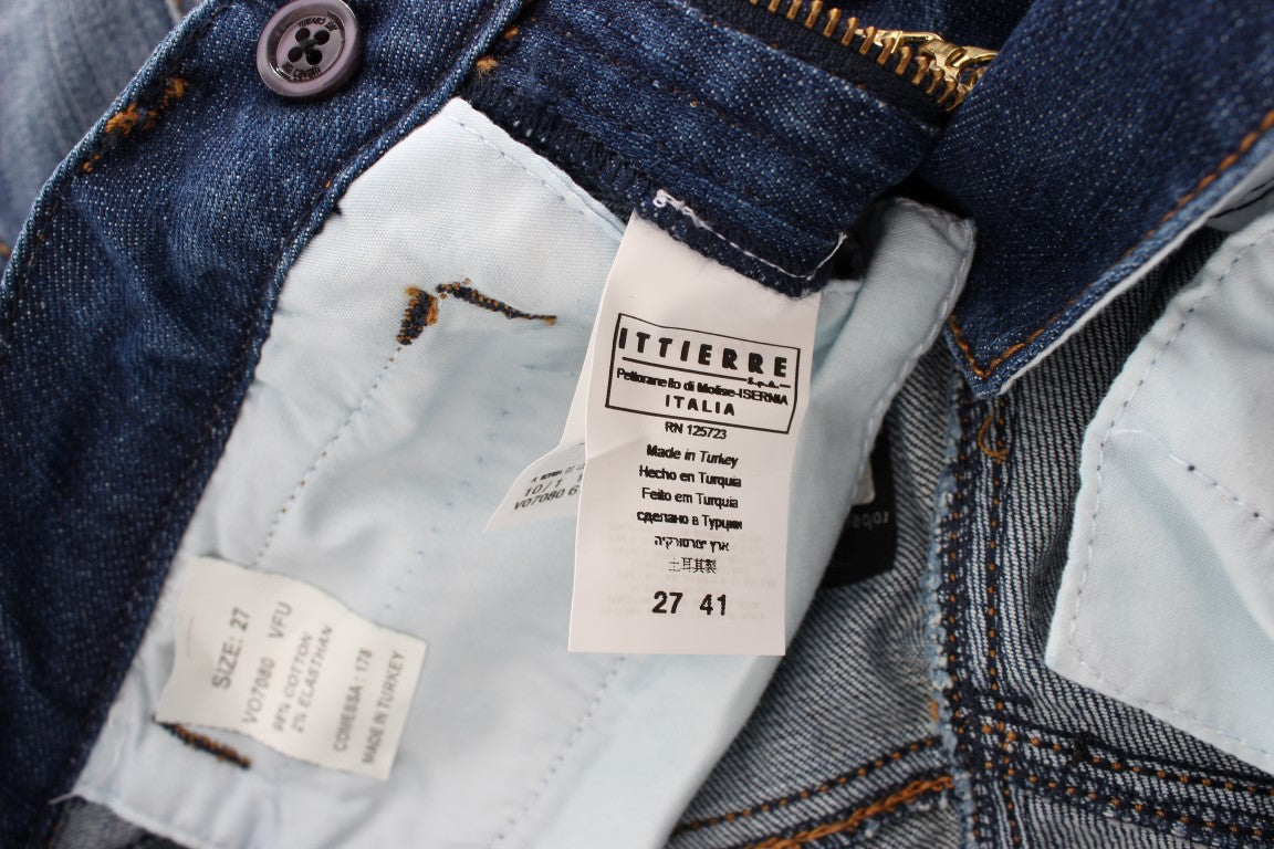 Jean bootcut en coton stretch délavé bleu Cavalli