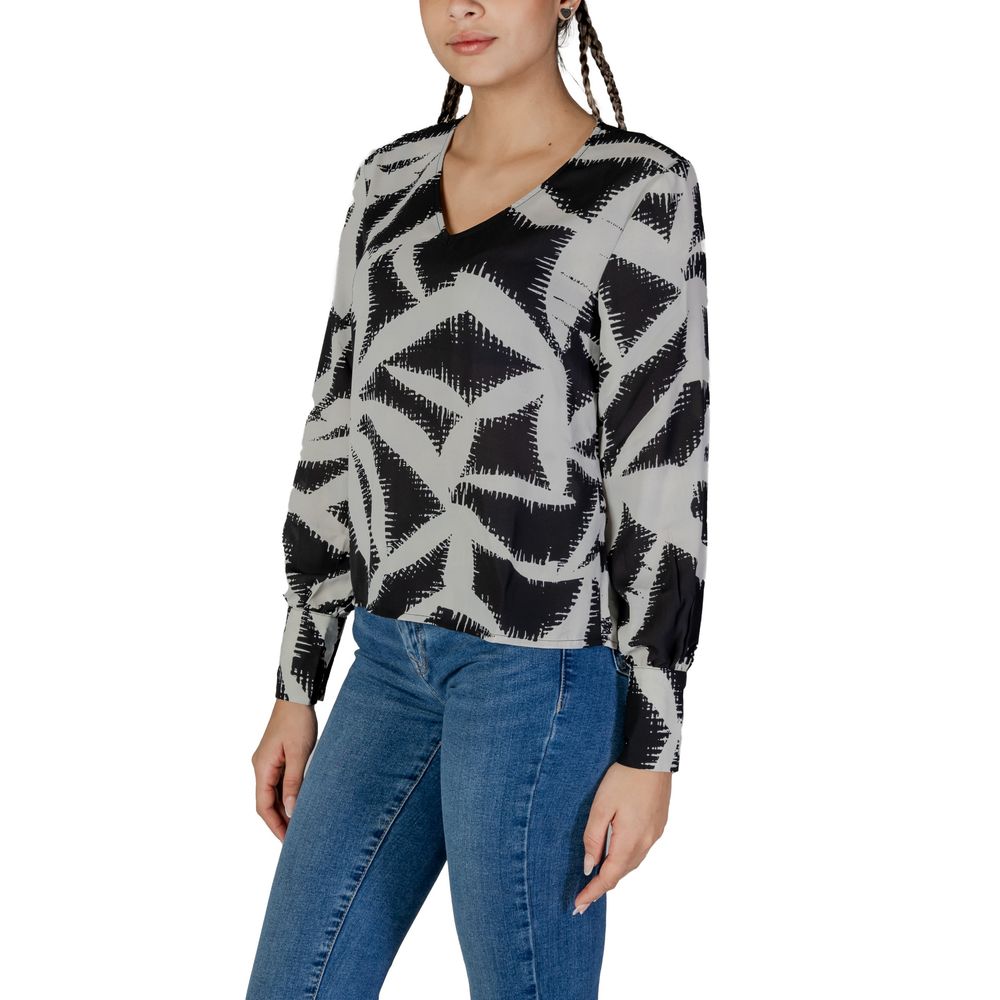 Chemisier noir en polyester recyclé Jacqueline De Yong
