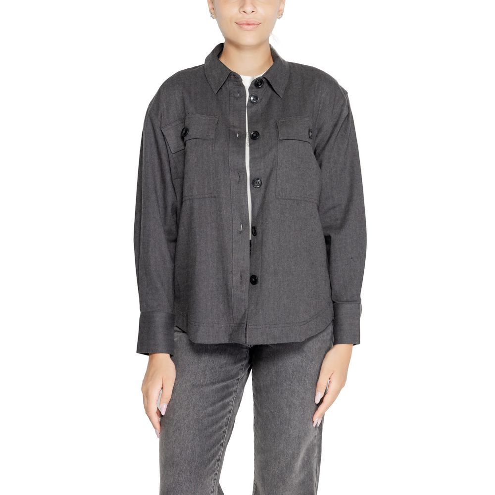 Chemise noire en coton recyclé Jacqueline De Yong