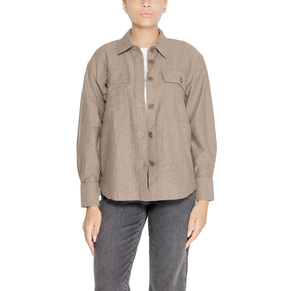 Jacqueline De Yong Beige Recycled Cotton Blouse