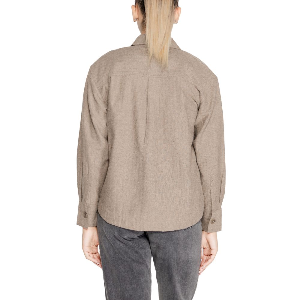 Jacqueline De Yong Beige Recycled Cotton Blouse