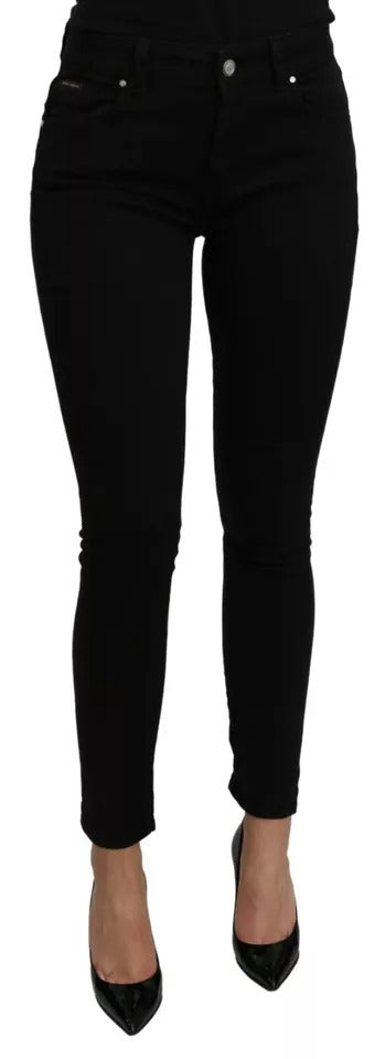 Jean slim taille moyenne en coton stretch noir Dolce &amp; Gabbana