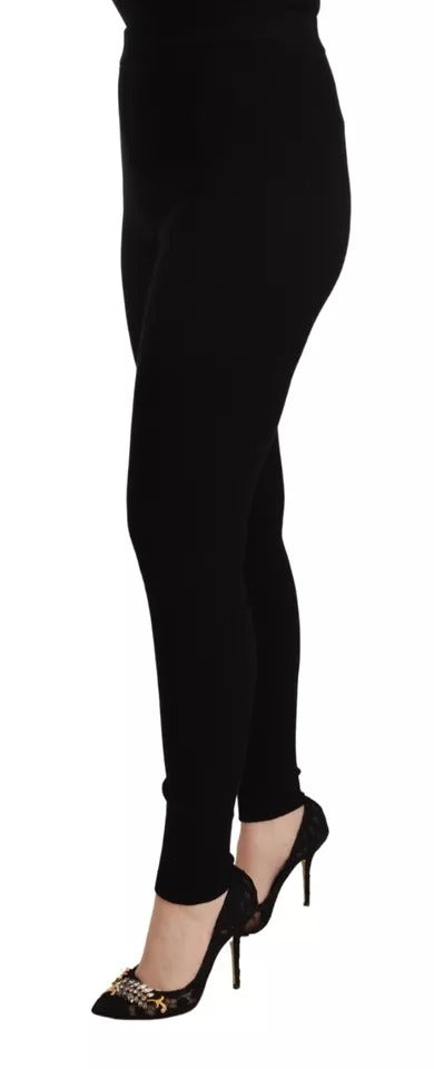 Pantalons et collants extensibles taille haute noirs Dolce &amp; Gabbana