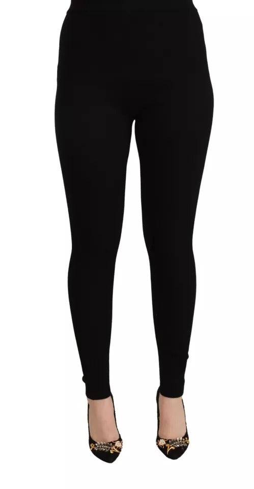 Pantalons et collants extensibles taille haute noirs Dolce &amp; Gabbana