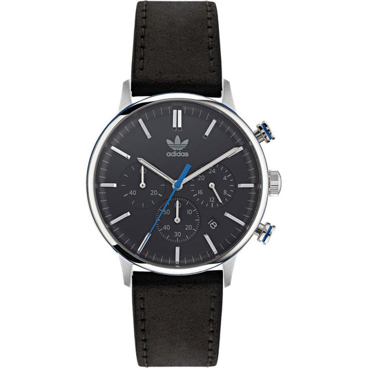 Adidas Black Leather Dress Watch