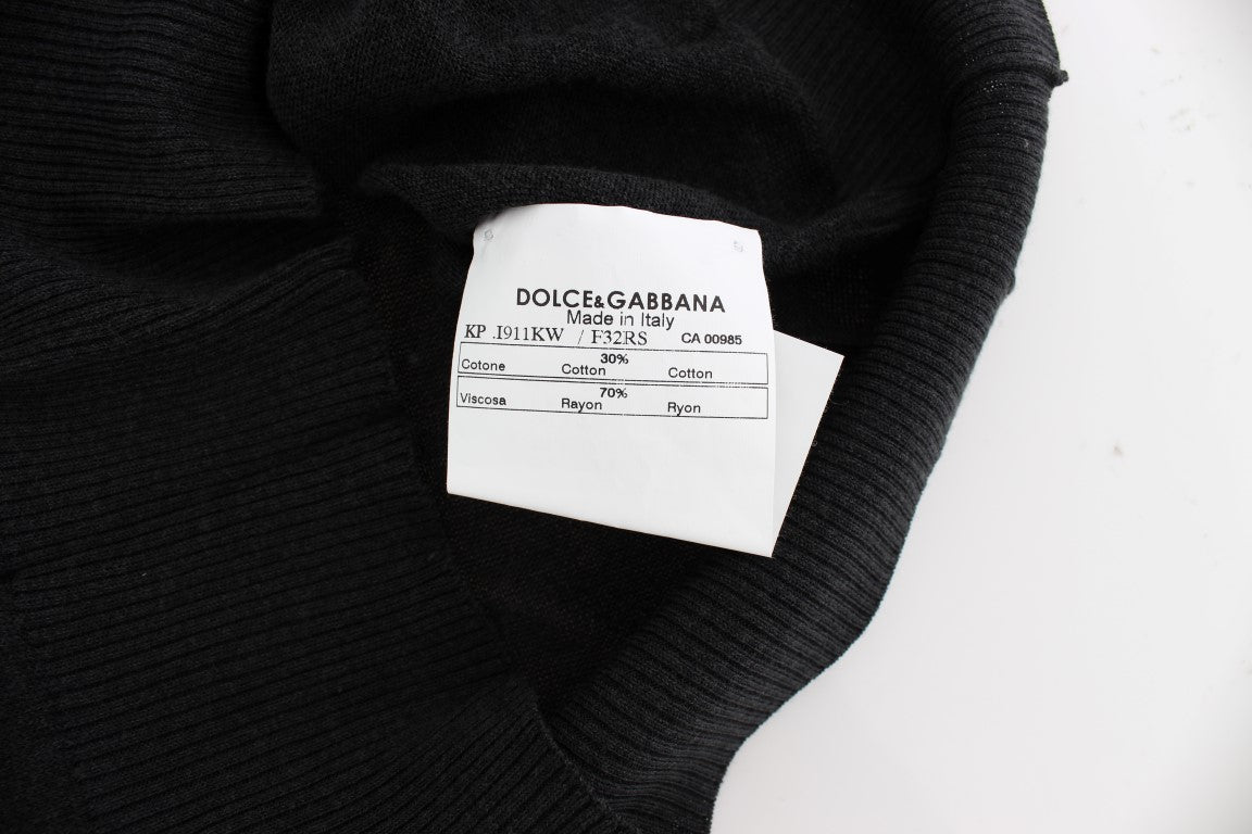 Pull sans manches à col ras du cou noir Dolce &amp; Gabbana