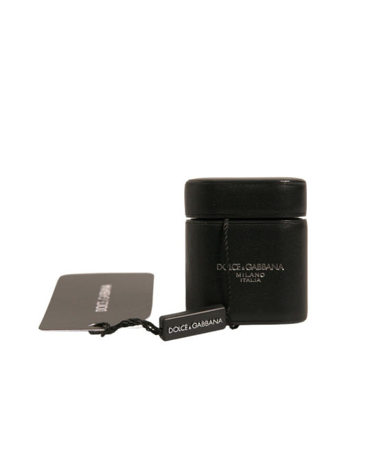 Étui à rabat pour Airpods Dolce &amp; Gabbana en PVC noir avec logo imprimé