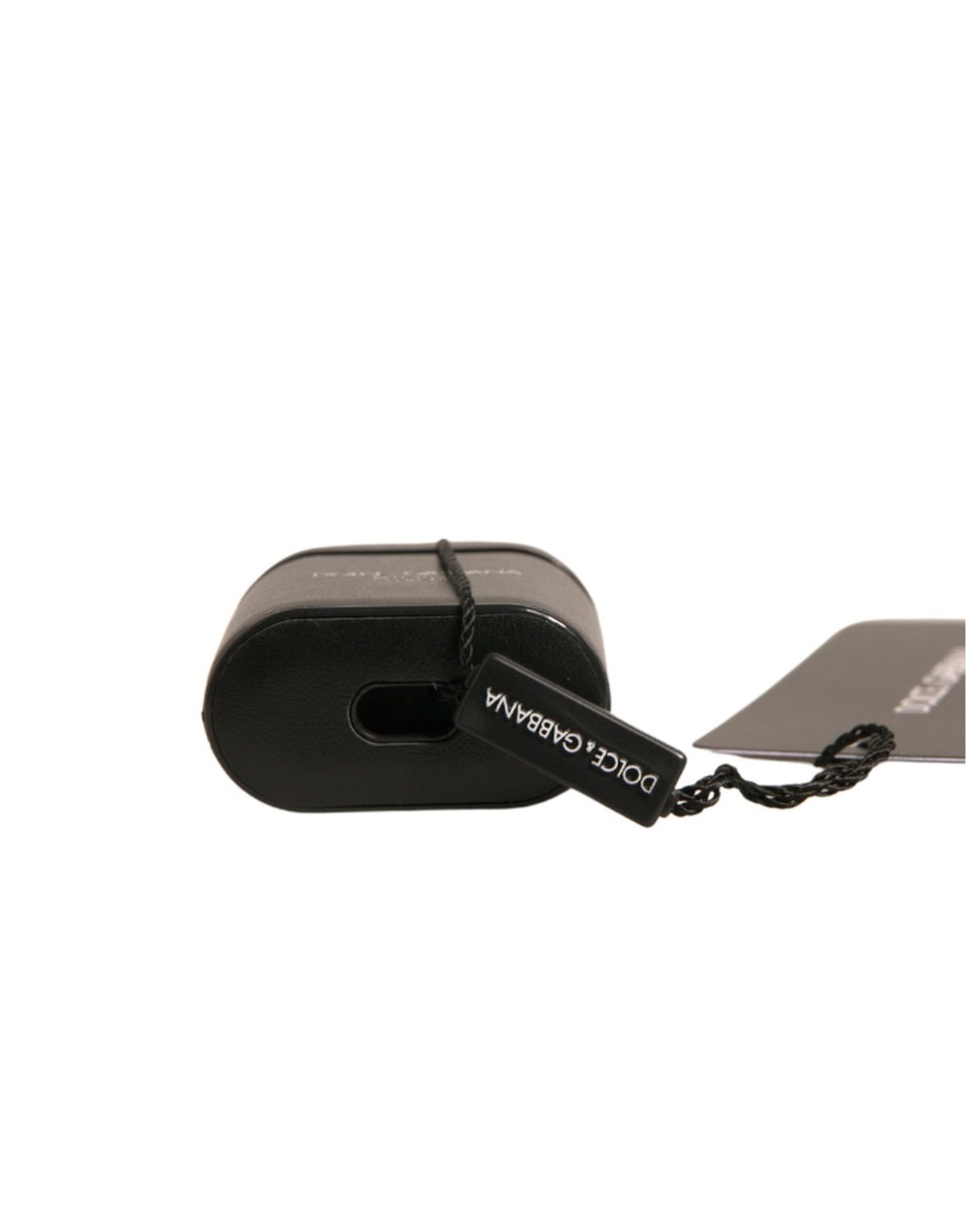 Étui à rabat pour Airpods Dolce &amp; Gabbana en PVC noir avec logo imprimé
