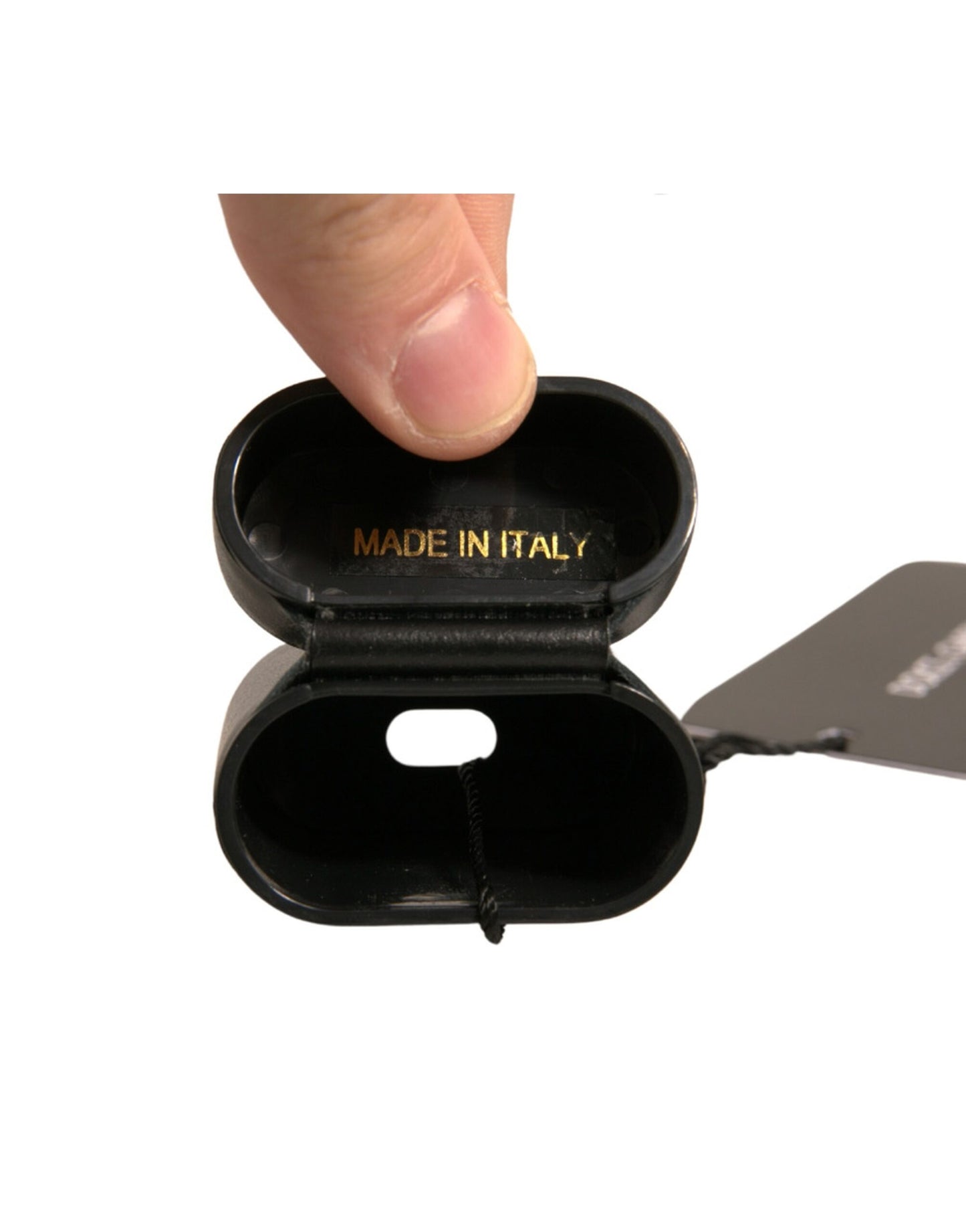 Étui à rabat pour Airpods Dolce &amp; Gabbana en PVC noir avec logo imprimé