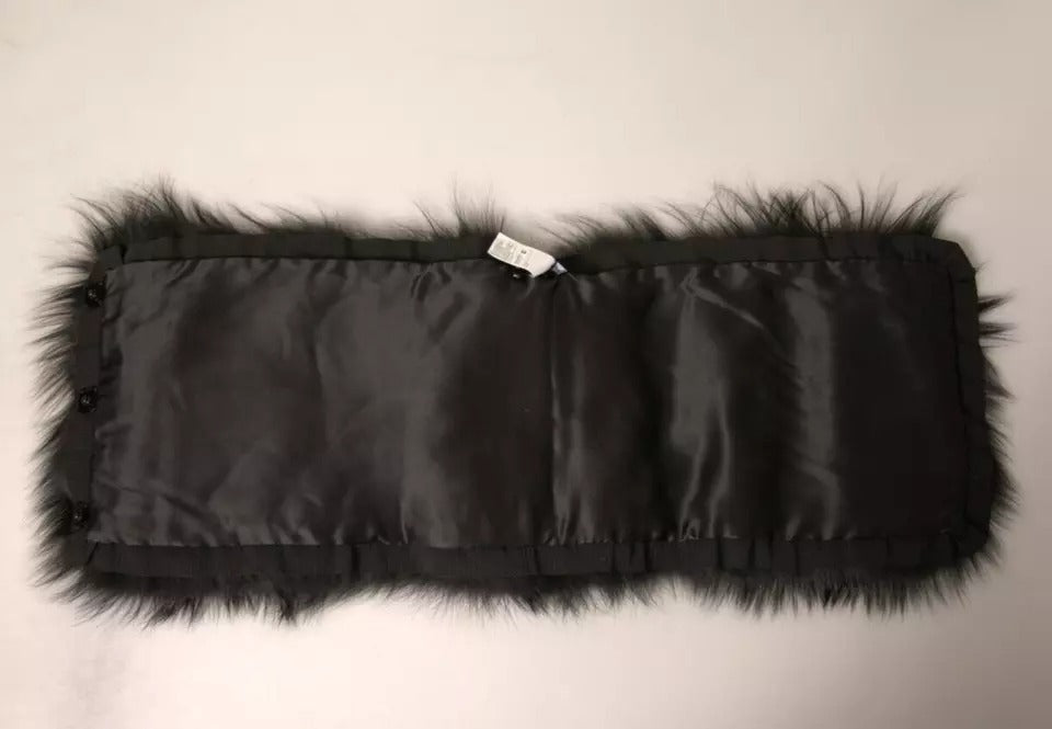 Écharpe châle en fourrure noire Dolce &amp; Gabbana