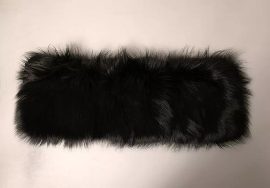 Écharpe châle en fourrure noire Dolce &amp; Gabbana