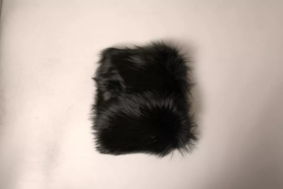 Écharpe châle en fourrure noire Dolce &amp; Gabbana