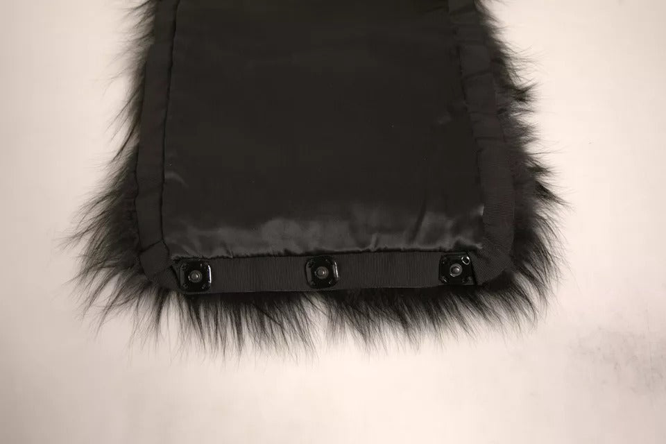 Écharpe châle en fourrure noire Dolce &amp; Gabbana