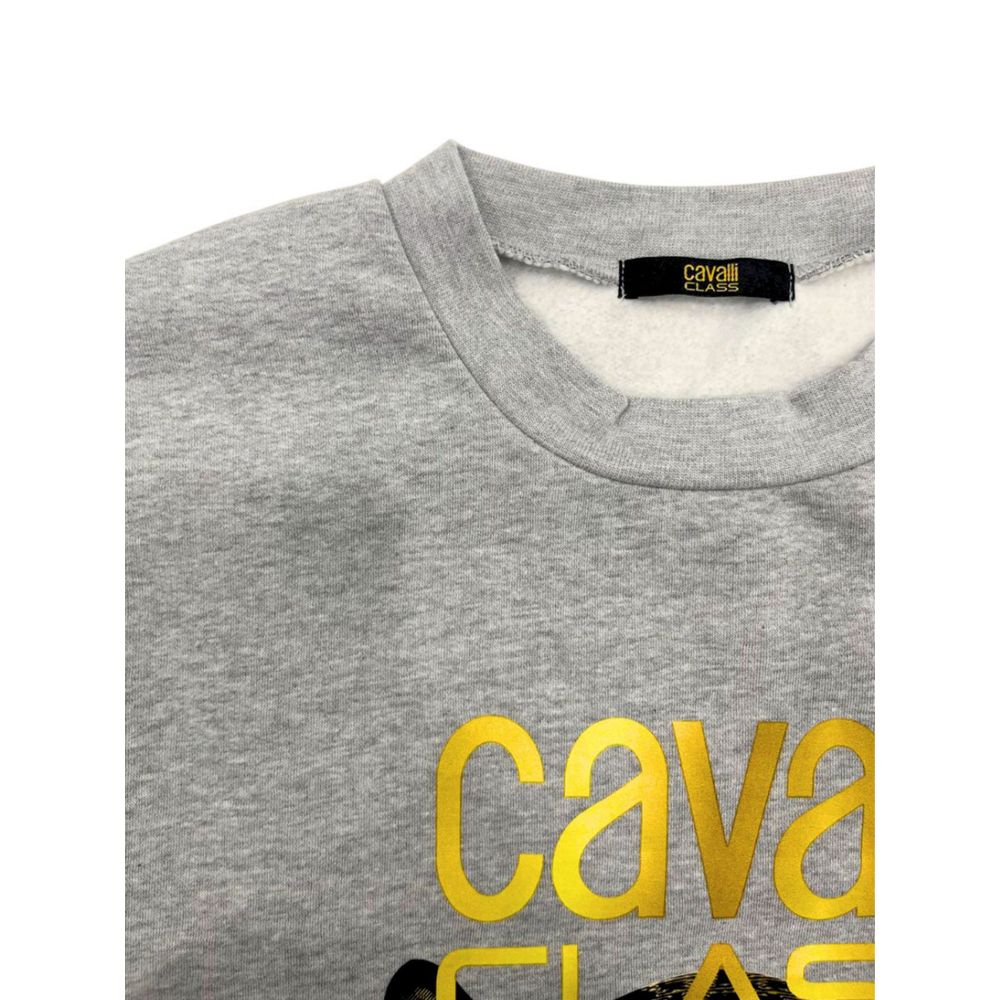 Cavalli Class Grauer Polyester-Hoodie für Damen