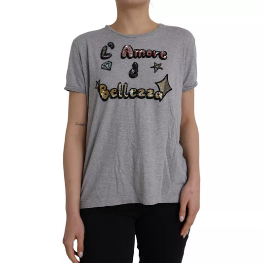 T-shirt en coton gris Dolce &amp; Gabbana Love Is Beauty