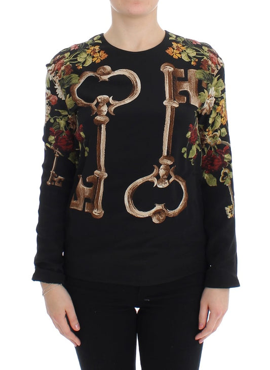 Chemisier en soie à imprimé floral Black Key de Dolce &amp; Gabbana
