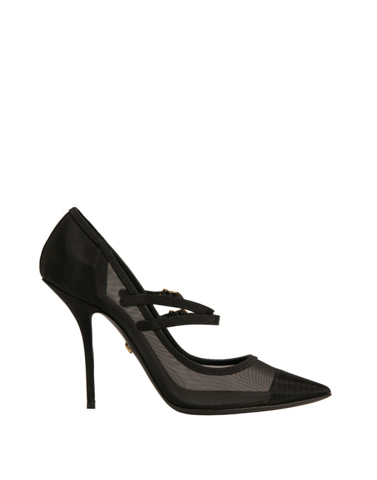 Escarpins à talons hauts Mary Jane en maille noire Dolce &amp; Gabbana