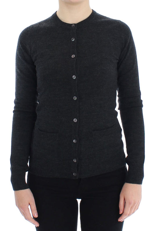 Pull cardigan à boutons en laine grise Dolce &amp; Gabbana