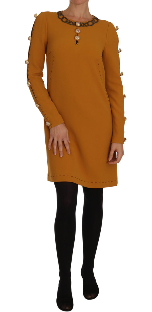 Robe courte marron ornée de cristaux Dolce &amp; Gabbana