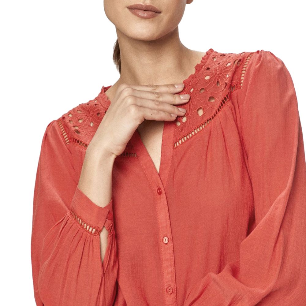 Chemise en viscose rouge Pepe Jeans