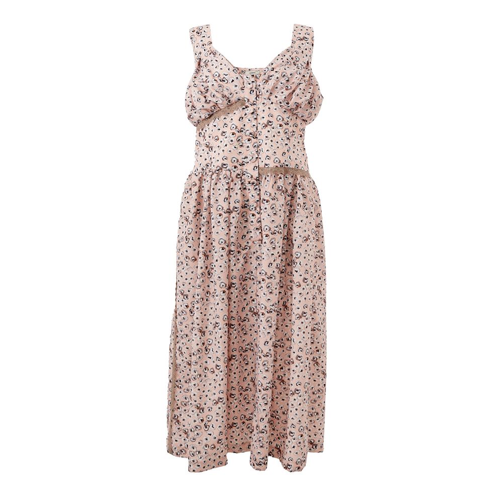 Lardini – Elegantes rosa Acetatkleid für abendliche Eleganz