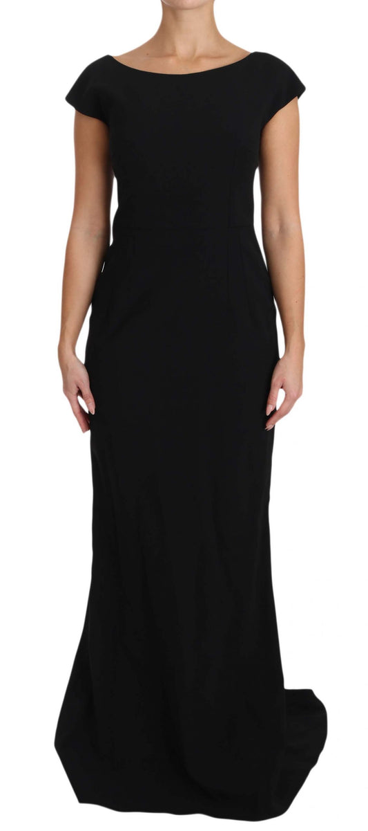 Robe longue évasée noire extensible Dolce &amp; Gabbana