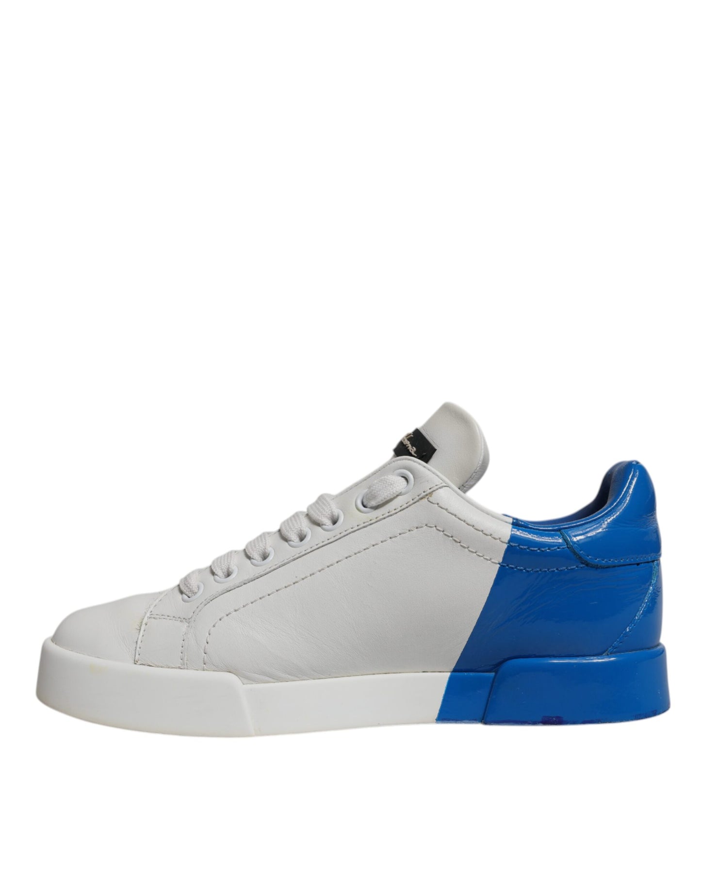 Dolce &amp; Gabbana Weiß Blau Logo Portofino Sneakers Schuhe