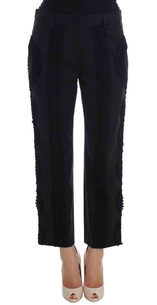 Pantalon capri Torero en coton stretch noir Dolce &amp; Gabbana