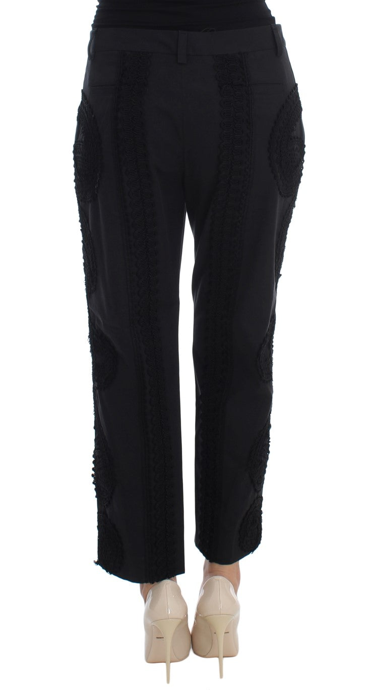 Pantalon capri Torero en coton stretch noir Dolce &amp; Gabbana