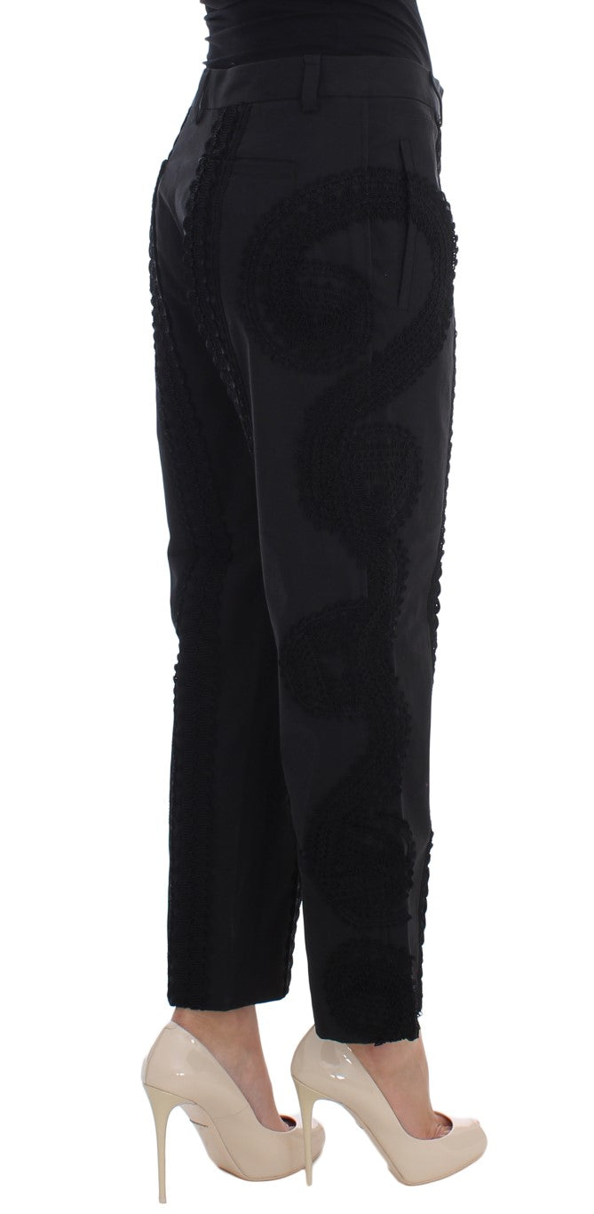 Pantalon capri Torero en coton stretch noir Dolce &amp; Gabbana