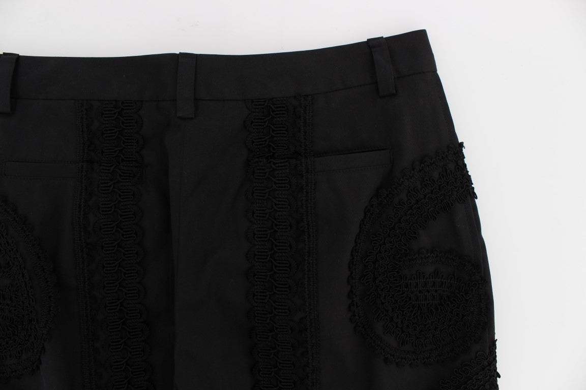Pantalon capri Torero en coton stretch noir Dolce &amp; Gabbana