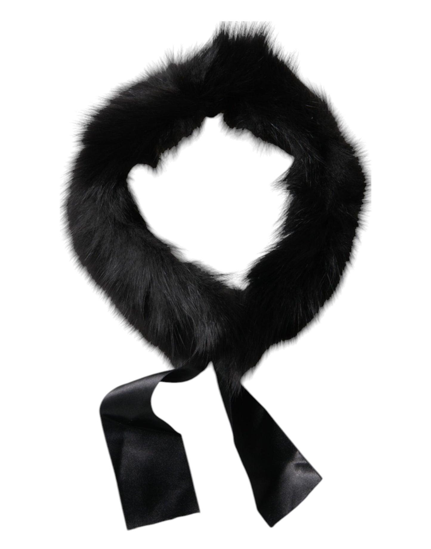 Écharpe châle en fourrure noire Dolce &amp; Gabbana