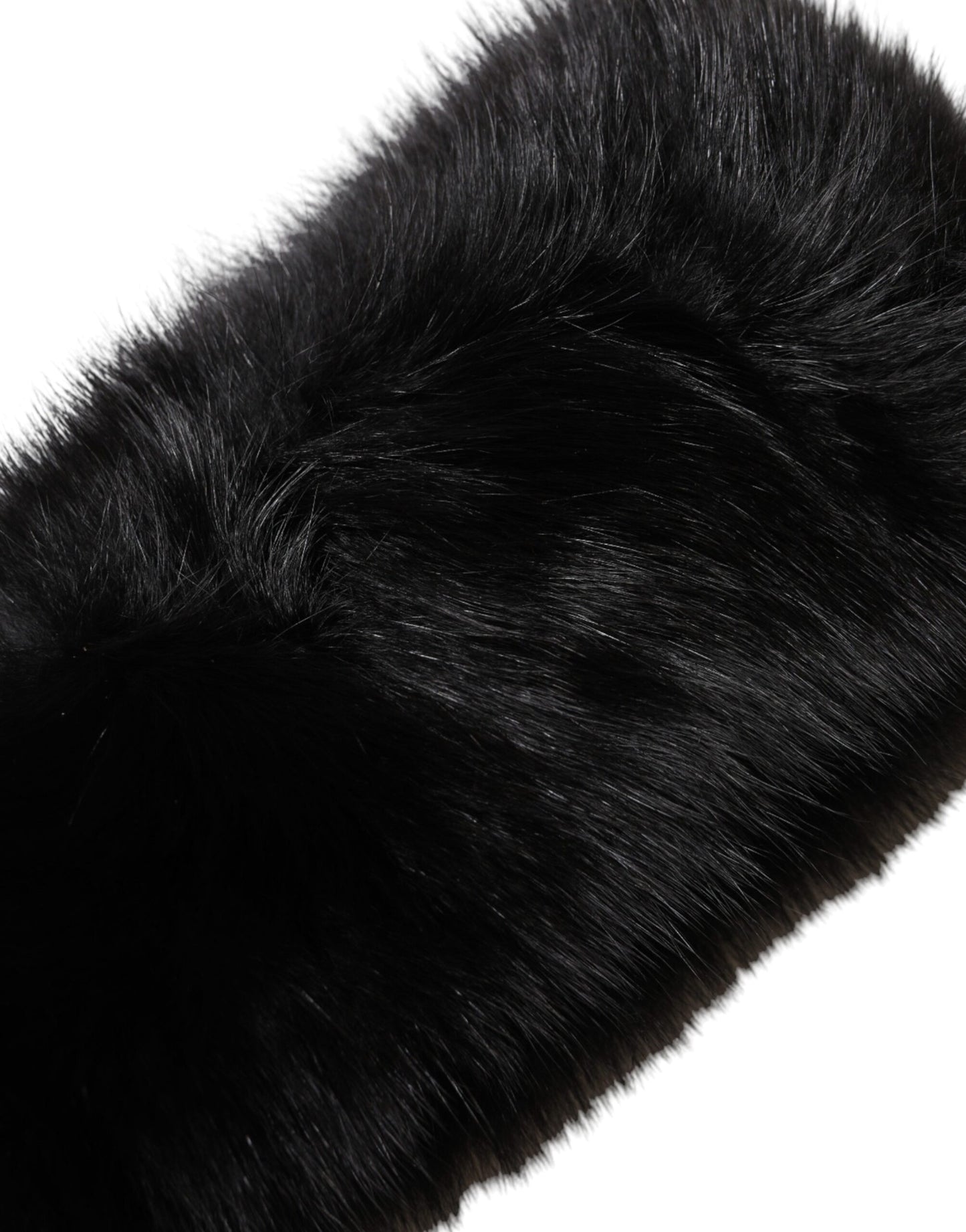 Écharpe châle en fourrure noire Dolce &amp; Gabbana