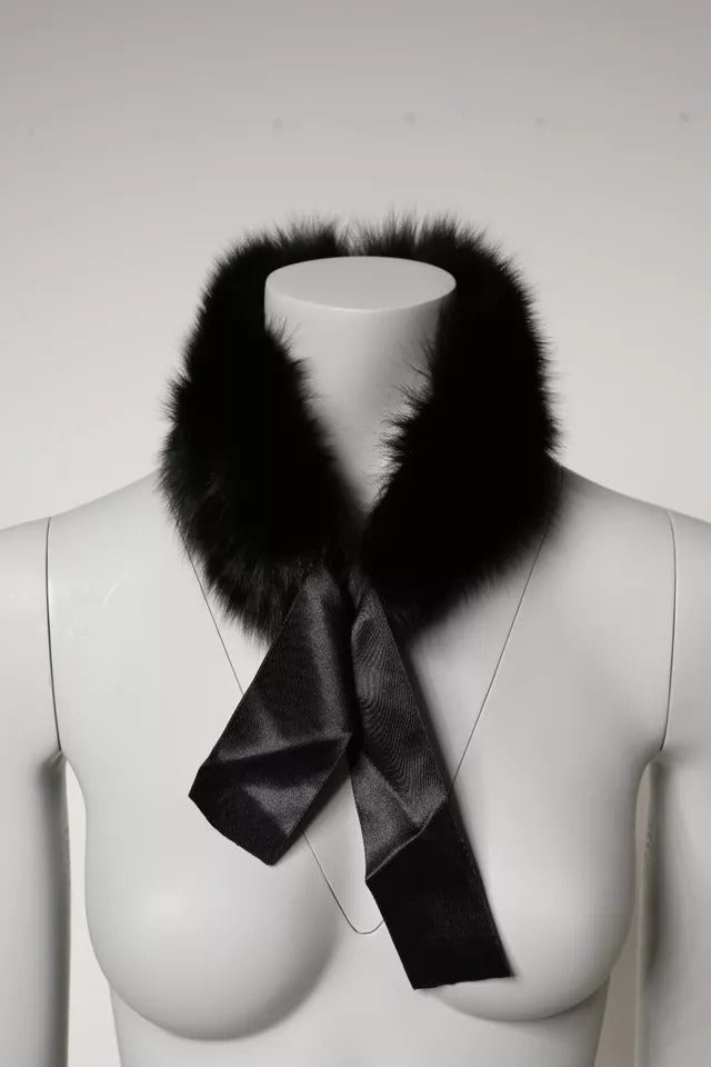 Écharpe châle en fourrure noire Dolce &amp; Gabbana