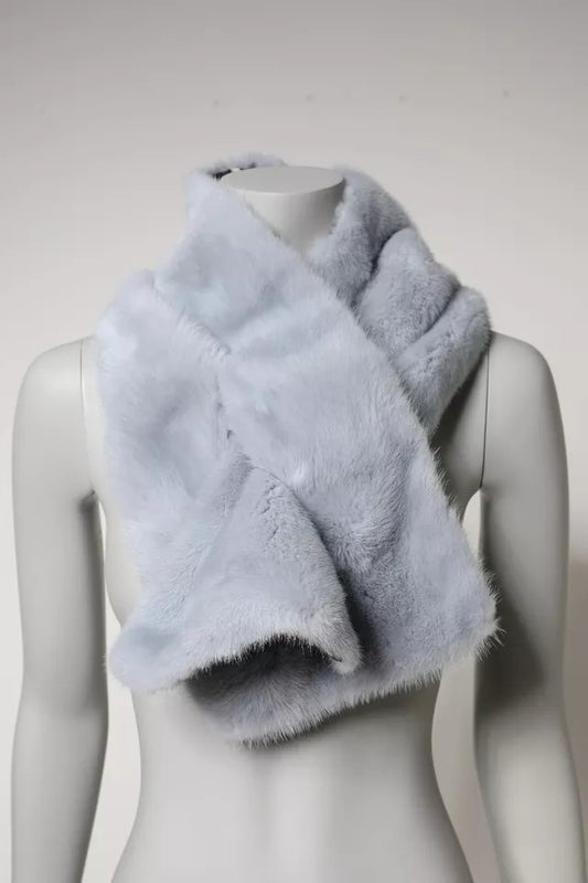 Écharpe cache-cou en fourrure de vison bleu poudré Dolce &amp; Gabbana