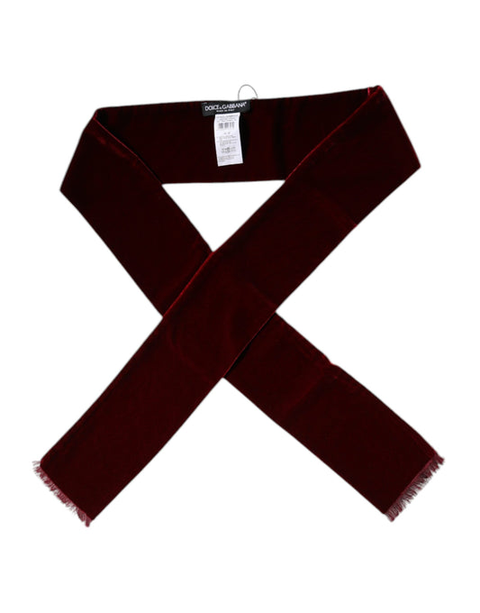 Foulard châle à franges en coton et soie bordeaux Dolce &amp; Gabbana
