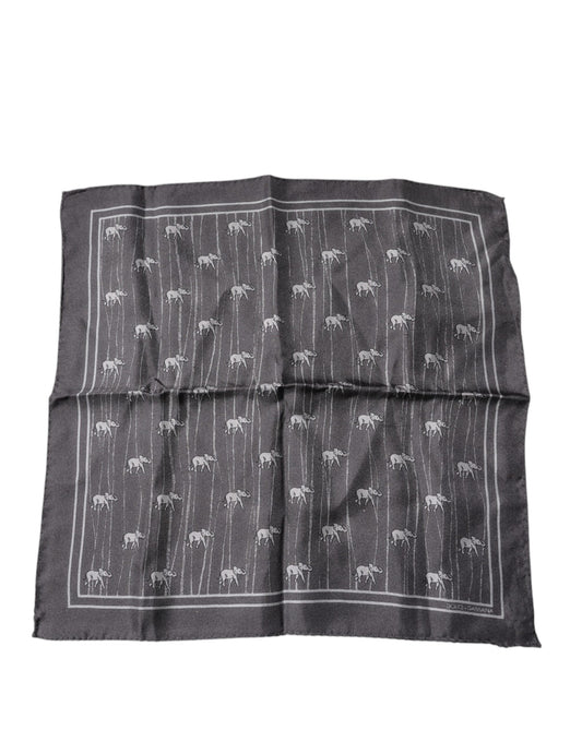 Foulard mouchoir fantaisie éléphant marron Dolce &amp; Gabbana