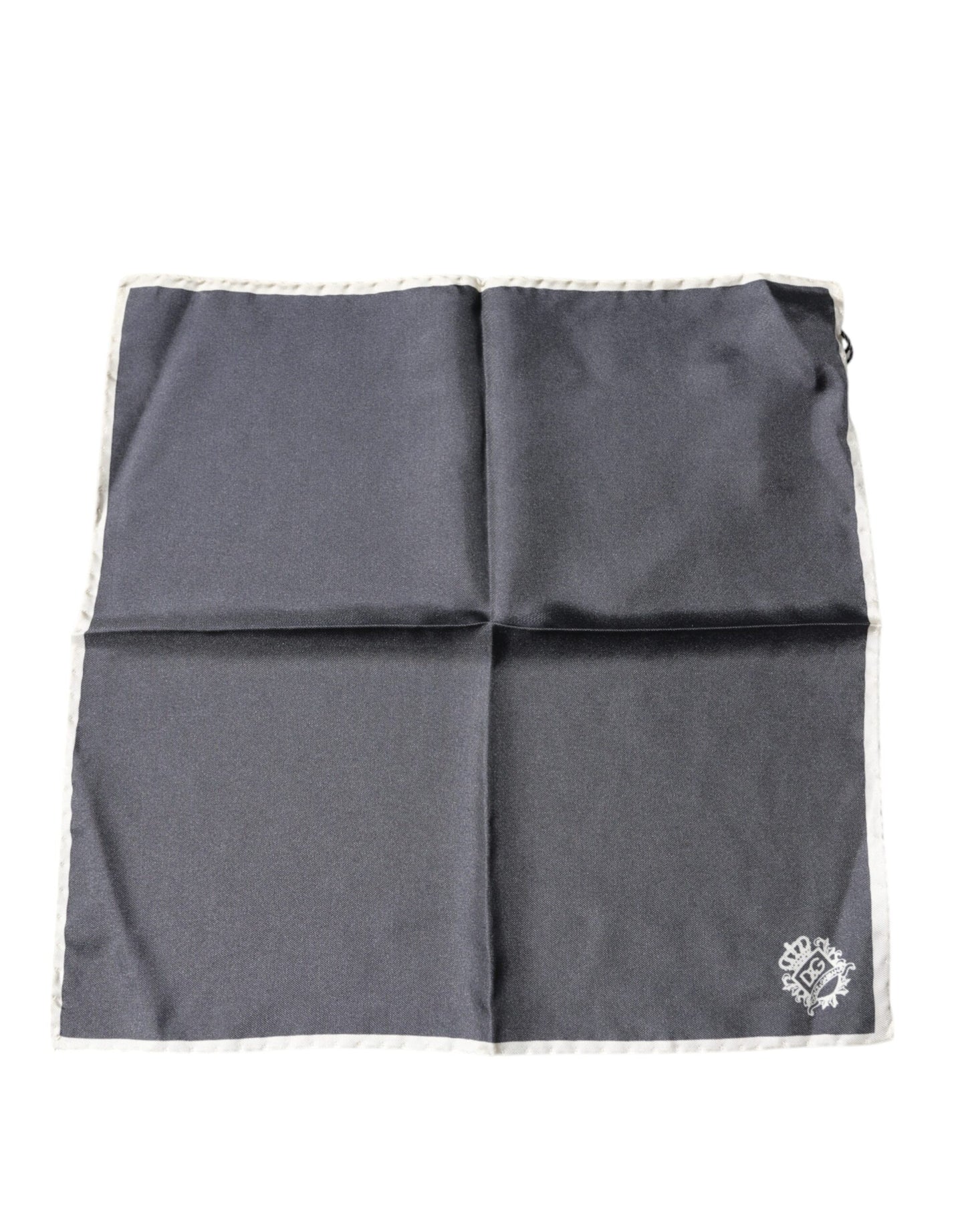 Dolce & Gabbana Gray Crown Logo Square Handkerchief Scarf