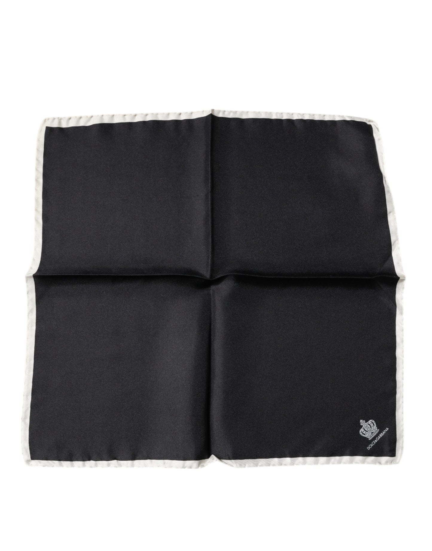 Dolce & Gabbana Black Crown Logo Square Handkerchief Scarf