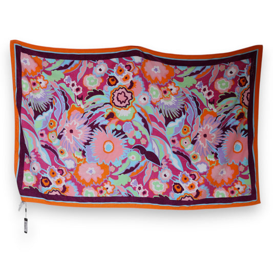 Serviette de plage en coton à imprimé floral multicolore Dolce &amp; Gabbana