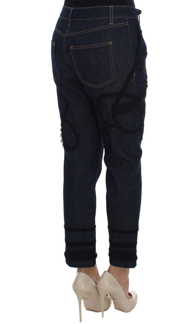 Dolce &amp; Gabbana Jean CAPRI Torero en coton denim bleu
