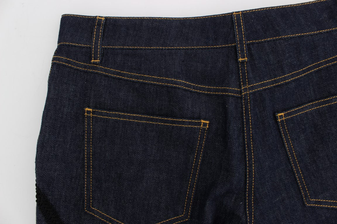 Dolce &amp; Gabbana Jean CAPRI Torero en coton denim bleu