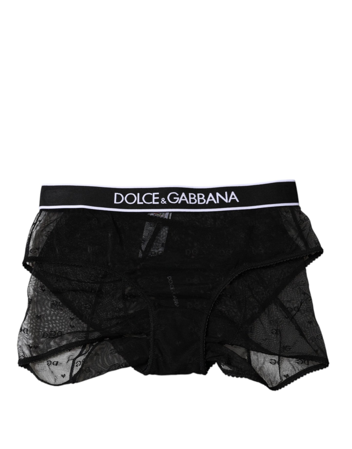 Culotte taille moyenne en tulle et nylon noir Dolce &amp; Gabbana